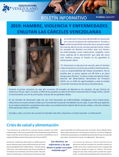 2019: Hambre, violencia y enfermedades enlutan las cárceles venezolanas
